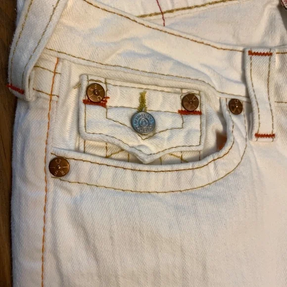 Vintage True Religion White "Joey" Low Rise Flare Stretch Jeans EUC - Picture 5 of 13